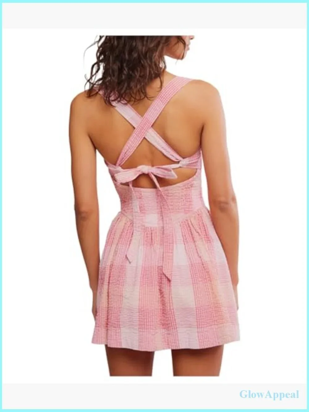 Slightly Dropped-Waist Mini Dress with Strappy Back Detail